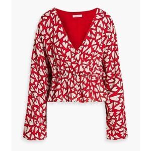 Rhode Mila Wrap-Effect Heart Blouse Sz. M
